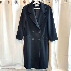 John Weitz Womens Overcoat Size 14 Wool Cashmere Double Breasted Old Money 20010